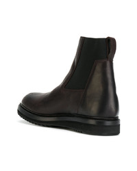 Bottines chelsea en cuir marron foncé Rick Owens