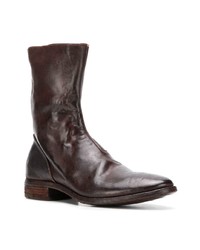 Bottines chelsea en cuir marron foncé Premiata