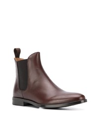 Bottines chelsea en cuir marron foncé Scarosso