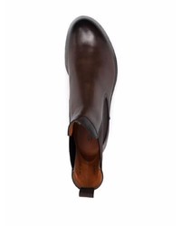 Bottines chelsea en cuir marron foncé Santoni