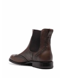 Bottines chelsea en cuir marron foncé Tod's