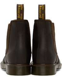 Bottines chelsea en cuir marron foncé Dr. Martens