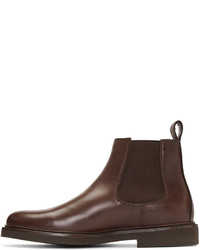 Bottines chelsea en cuir marron foncé A.P.C.