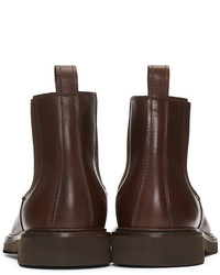 Bottines chelsea en cuir marron foncé A.P.C.