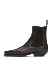 Bottines chelsea en cuir marron foncé Bottega Veneta