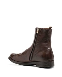 Bottines chelsea en cuir marron foncé Officine Creative