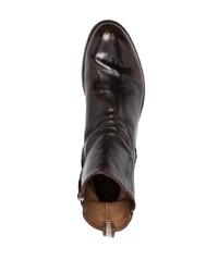 Bottines chelsea en cuir marron foncé Officine Creative