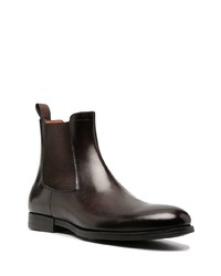 Bottines chelsea en cuir marron foncé Santoni