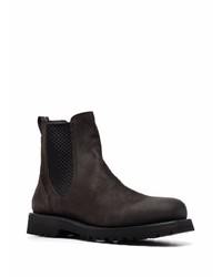 Bottines chelsea en cuir marron foncé Woolrich