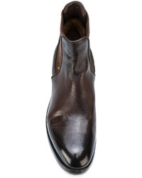 Bottines chelsea en cuir marron foncé Silvano Sassetti