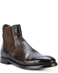 Bottines chelsea en cuir marron foncé Silvano Sassetti