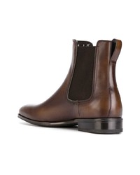 Bottines chelsea en cuir marron foncé Salvatore Ferragamo