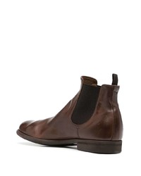 Bottines chelsea en cuir marron foncé Officine Creative