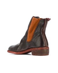 Bottines chelsea en cuir marron foncé Guidi