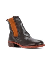 Bottines chelsea en cuir marron foncé Guidi