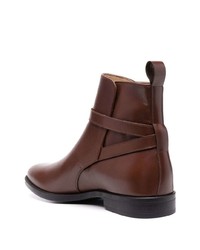 Bottines chelsea en cuir marron foncé Scarosso