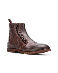 Bottines chelsea en cuir marron foncé Premiata