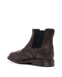 Bottines chelsea en cuir marron foncé Hogan