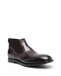 Bottines chelsea en cuir marron foncé Silvano Sassetti