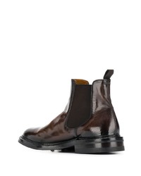 Bottines chelsea en cuir marron foncé Officine Creative