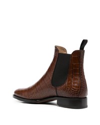 Bottines chelsea en cuir marron foncé Scarosso