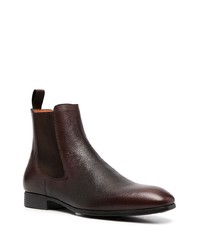 Bottines chelsea en cuir marron foncé Santoni