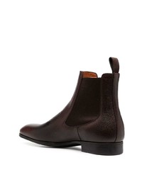 Bottines chelsea en cuir marron foncé Santoni