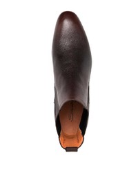 Bottines chelsea en cuir marron foncé Santoni