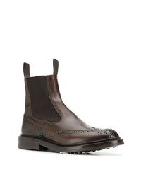 Bottines chelsea en cuir marron foncé Trickers