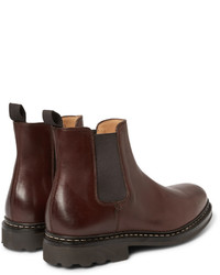 Bottines chelsea en cuir marron foncé