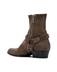 Bottines chelsea en cuir marron foncé Philipp Plein