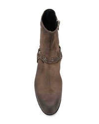 Bottines chelsea en cuir marron foncé Philipp Plein