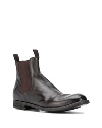 Bottines chelsea en cuir marron foncé Officine Creative