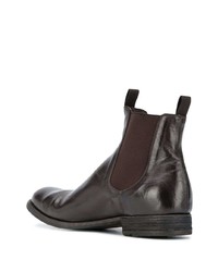 Bottines chelsea en cuir marron foncé Officine Creative