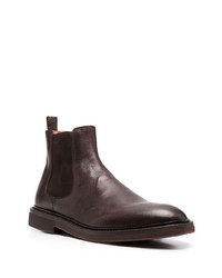 Bottines chelsea en cuir marron foncé Brunello Cucinelli