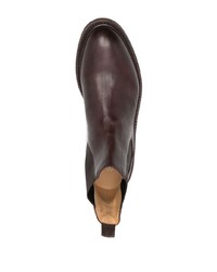 Bottines chelsea en cuir marron foncé Brunello Cucinelli