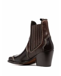 Bottines chelsea en cuir marron foncé DSQUARED2