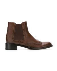 Bottines chelsea en cuir marron foncé Sarah Chofakian