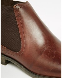 Bottines chelsea en cuir marron foncé Base London