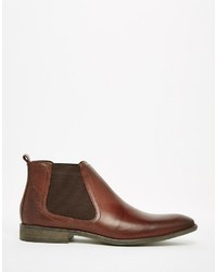 Bottines chelsea en cuir marron foncé Base London