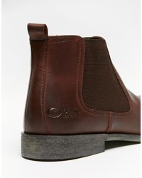 Bottines chelsea en cuir marron foncé Base London