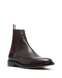 Bottines chelsea en cuir marron foncé Thom Browne