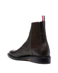 Bottines chelsea en cuir marron foncé Thom Browne