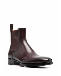 Bottines chelsea en cuir marron foncé Santoni