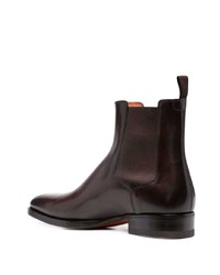 Bottines chelsea en cuir marron foncé Santoni