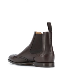 Bottines chelsea en cuir marron foncé Scarosso