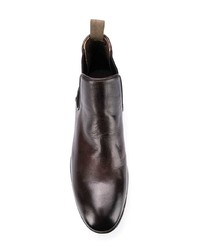 Bottines chelsea en cuir marron foncé Pantanetti