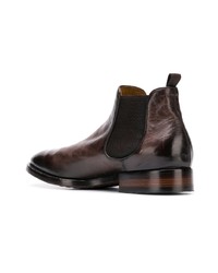 Bottines chelsea en cuir marron foncé Officine Creative