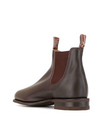 Bottines chelsea en cuir marron foncé R.M. Williams