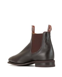 Bottines chelsea en cuir marron foncé R.M. Williams